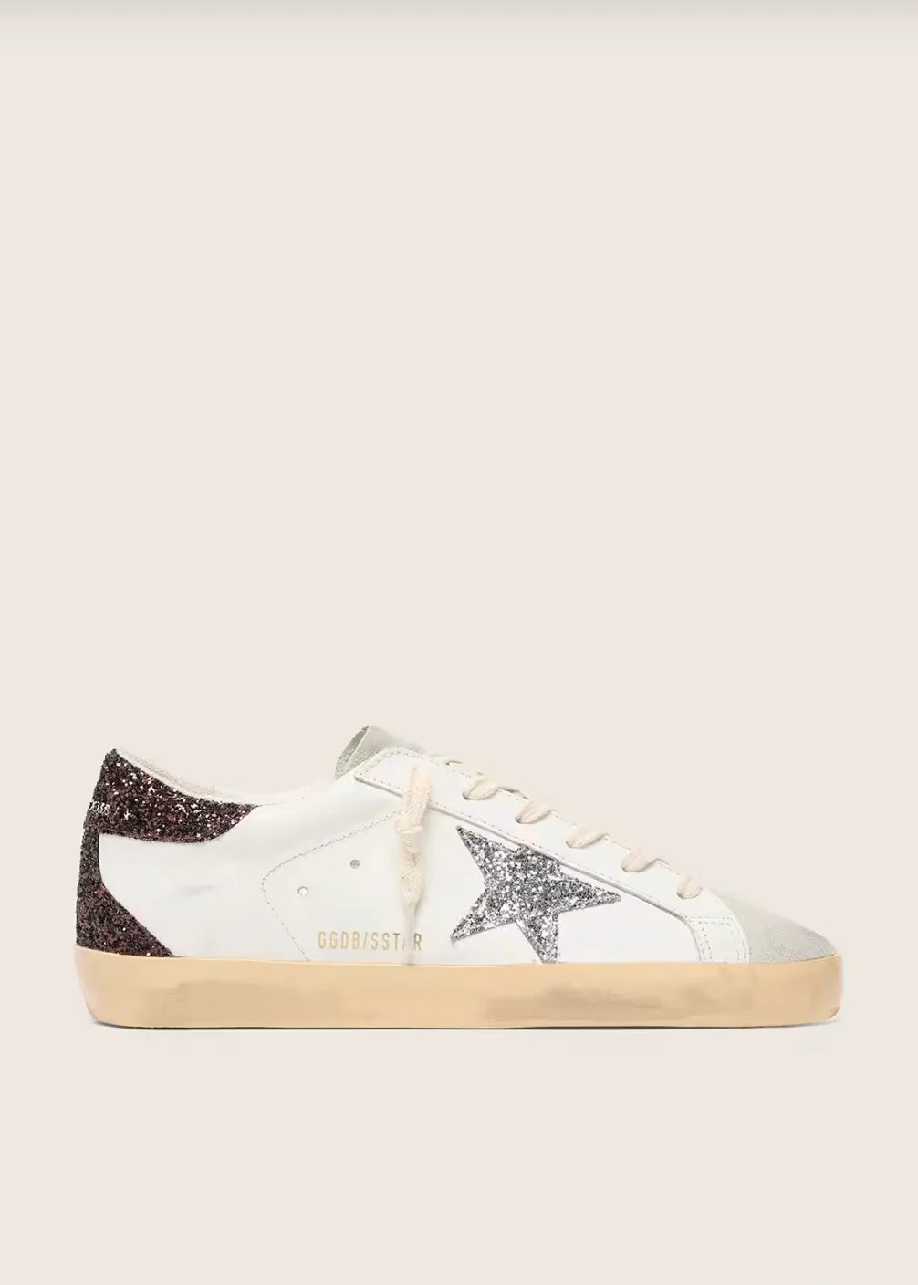 Super-Star argentée & paillettes marron