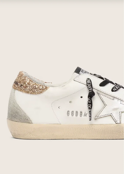 Super-Star cuir blanc avec paillette