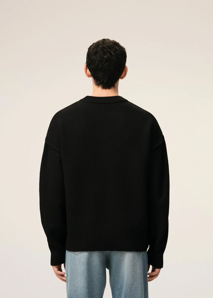 PULL NOIR COL ROND AMl