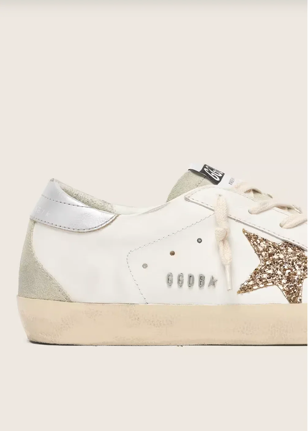 Super-Star paillettes dorées et daim gris